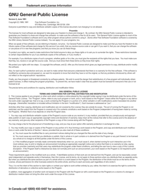 Page 8886 Trademark and License Information
In Canada call 1(800) 450-6487 for assistance.
GNU General Public License
Version 2, June 1991
Copyright (C) 1989, 1991 Free Software Foundation, Inc.     675 Mass Ave, Cambridge, MA 02139, USAEveryone is permitted to copy and distribute verbatim copies of this license document, but changing it is not allowed.
PreambleThe licenses for most software are designed to take away your freedom to share and change it.  By contrast, the GNU General Public License is intended...