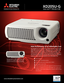 Page 1XGA Performance at an Affordable Cost
The XD205U-G is an XGA DLP™ projector that provides a bright
2000 ANSI lumens picture at an affordable price. It is a filter-free
2000:1 contrast ratio projector with both data and video con-
nectivity that only weighs 5.3 lbs for convenient portability. It is
also backed by Mitsubishi’s exclusive ERA and Warranty programs
making it high featured projector at an affordable cost.
GSA Compliant 
Native XGA (1024x768) resolution 
2000 ANSI lumens and a contrast ratio of...