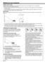 Page 10EN-10
W
A
A=B B
Setting up your projector
Setting up the screen
Install the screen perpendicularly to the projector. If the screen can not be installed in such a way, adjust the 
projection angle of the projector. (See below.)
•  Install the screen and projector so that the projector’s lens is placed at the same height and horizontal position of 
the screen center. 
•  Do not install the screen where it is exposed to direct sunlight or lighting. Light directly reﬂ ecting on the screen 
makes the...