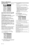 Page 18EN – 18
Adjusting the image
You can adjust the picture by using the IMAGE menu.
To control the level of white-to-black in the image :
Adjust CONTRAST in IMAGE menu.  Press the %
button to increase the contrast and the $ button to
reduce it.
To control the light level of the image :
Adjust BRIGHTNESS in IMAGE menu.  Press the %
button to lighten the image and the $ button to
darken the image.
To determine the intensity of the color :
Adjust COLOR in IMAGE menu.  Press the %
button to increase the amount...