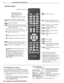 Page 88 1.  Basic Setup and Operation
For assistance call 1(877) 675-2224
  Re mote Control
Powers TV on or off. Number/letter keys
Channel tuning,  page 8 
Pass-code entry
TOOLS key shortcuts,  this page 
Sleep Timer,  page 19 
GUIDEChannelView channel listings.  Set the 
TV clock to receive correct updates.
INFOTV status or TV help ( page 11 )
(PAU S E)  Freezes a broadcast TV picture
Playback controls for StreamTV inter-
net services.  May apply to compat-
ible devices under HDMI control.  See 
the...