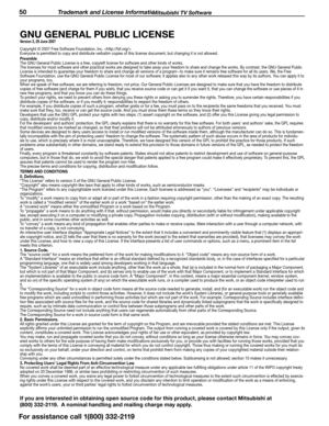 Page 5050 Trademark and License Information
Copyright © 2007 Free Software Foundation, Inc. 
Everyone is permitted to copy and distribute verbatim copies of this lic\
ense document, but changing it is not allowed.
Preamble
The GNU General Public License is a free, copyleft license for software and other kinds of works.
The licenses for most software and other practical works are designed to take away your freedom to share and change the works. By contrast, the GNU General Public 
License is intended to...