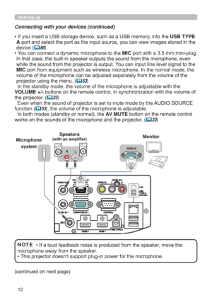 Page 1212
Microphone 
system
FRQWLQXHGRQQH[WSDJH Connecting with your devices (continued)
Setting up
‡,I\RXLQVHUWD86%VWRUDJHGHYLFHVXFKDVD86%PHPRU\LQWRWKHUSB TYPE 
AJHVVWRUHGLQWKH
GHYLFH
80)
