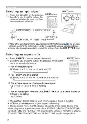 Page 2828
Operating
3UHVVASPECTEXWWRQRQWKHUHPRWHFRQWURO

PRGHIRUDVSHFWUDWLRLQWXUQ
Selecting an aspect ratio
