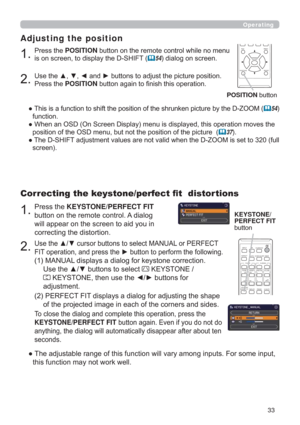 Page 3333
POSITIONESC MENU
RESET
ENTER3UHVVWKHPOSITIONEXWWRQRQWKHUHPRWHFRQWUROZKLOHQRPHQX
LVRQVFUHHQWRGLVSOD\WKH6+,)7
	54GLDORJRQVFUHHQ
Adjusting the position

3UHVVWKHPOSITIONEXWWRQDJDLQWR¿QLVKWKLVRSHUDWLRQ
