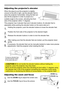 Page 3535
Operating
Adjusting the projector’s elevator
When the place to put the projector is slightly 
uneven to the left or right, use the elevator feet to 
place the projector horizontally. Using the feet can 
also tilt the projector in order to project at a 
suitable angle to the screen, elevating the front 
side of the projector within 11 degrees.
This projector has 2 elevator feet and 2 elevator buttons. An elevator foot is 
adjustable while pushing the elevator button on the same side as it.
1. 
Holding...