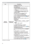 Page 6868
OPTION menu
Item Description
SERVICE
(continued)
COMMUNICATION(continued)
COMMUNICATION TYPE

WKHCONTROLSRUW
1(7:25.%5,*(6HOHFWWKLVW\SHLILWLV
UHTXLUHGWRFRQWURODQH[WHUQDOGHYLFHDVD
QHWZRUNWHUPLQDOYLDWKLVSURMHFWRUIURPWKH
FRPSXWHU
7KHCONTROLSRUWGRHVQ
WDFFHSW56&
FRPPDQGVNetwork Bridge FunctionLQWKH
Network Guide
OFF6HOHFWWKLVPRGHWRUHFHLYH56&
FRPPDQGVXVLQJWKHCONTROLSRUW
‡2))LVVHOHFWHGDVWKHGHIDXOWVHWWLQJ...