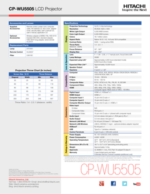 Page 4*  Actual lamp life will vary by individual lamp and based on environmental conditions, selected operating mode, user settings and usage. H\
ours of average 
lamp life specied are not guaranteed and do not constitute part of the product or lamp warranty. Lamp brightness decreases over time.
**   Actual lter life will vary by individual lter and based on envir\
onmental conditions, selected operating mode, user settings and usage. H\
ours of average 
lter life specied are not guaranteed and do not...