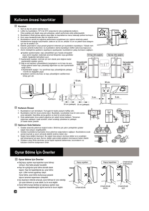 Page 28Please use this refrigerator in a room temperature between 10 
S 
,
20
Do not install the refrigerator where it is exposed to direct sunlight or other heat source.          
Install in an atmosphere which is dry or has air ventilation. 
.

 

 1.  Sert ve düz bir zemin üzerine kurun. 
 
  
  
  
  
 
  
  
  
 
 
  
  
  
 
  
  
 
  
  
  
  
 
      


 
 


 
 
 

Sol ayarlanabilir  
 



  

 
 
 

 
 
 
 
 
 


 

 


28 