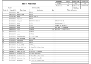 Page 2Model No：
HT5002
Product code：70150023281
Version：
A
Page：1/11
Customer：
KB
Customer No：
RZ-9500AVD
Valid Date：
Series No Material No Part Name
Specification
Qty
1 10513101811 door HT3101 1
2 10615101831 mirror of door HT5101 1
3 20215302002 botom HT5302-WJ01-02 1
4 20315101811 top cover HT5101 1
5 20415002031
back panel RZ-9500AVD-MG06-01
1
6 209020306W1 screw 3*6PB 4
7 209020308W1 screw 3*8PB 9
8 209060304W1 screw 3*4PWB 7
9 209060306W1 screw 3*6PWB 10
10 209060308Z1 screw 3*8PWB 2
11 209100308W1 screw...