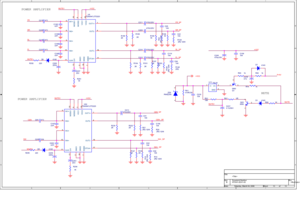 Page 2455
44
33
22
11
D
D
C
C
B
B
A
A
POWER AMPLIFIERMUTE POWER AMPLIFIER
HT5301-ZC01-02  
B
13 13 Saturday, March 04, 2006 Title
Size Document Number Rev
Date: Sheet
of FR_SP
FL_SP
CENMUTE SR_SP
MUTE1SL_SP +VCC
MUTE1P+5V
+VCC MUTE1 FLMUTE1
+VCC FR
SW
MUTE1SR-
SL-
SW+_ SPSW-_SP CEN_SP
CEN-_SP
+VCC
U5
TDA8947J/TO220
3
1441
8
2
9612
17
15
1310
5
11
167VCC1OUT3- OUT2- OUT1+ IN1+
GND1
IN3+ IN2+
IN4+
OTU4+
GND2 CIV MODE1
MODE2
SVR
VCC2
SGND
R185
2K
R222
2K
C43
104
C213
470U/25V
C218 473
C198
47PC208
220U
Q25
8050
3...