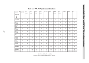 Page 38
-37-
Appendix B: Main and PIP-PAP Picture Combinations
 