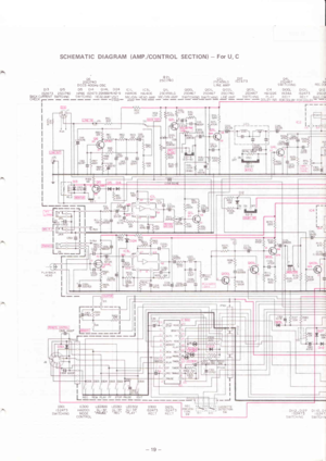 Page 19SCHEMATIC DIAGRAM (AMP./CONTROLSECTION) - For U, C
-À.
Dr3 0r5
06 o2L2SC|74O 2SC\74ODCCS 4OOHZ OSCDls Dl4 Oll4L Dl24 lClL tC3L QILHprl6 1s2473 2SK68Aì FE-g HAt406 HAr406 2SC458LG1s2473 ?SC!74oBACK CURRENT S\fuNCHII\IGCHECK l- -
HEADAMP VOL]: I\1ICIDIN HEAD AMP N4C/DIN AMP-STAB -SWITCHING SWITCHING LINE AI\1PSWITCHING PLAYDOLBY-NR
,r3l$rn P)3orcLINE AMP
lrHIREC DOI
Qil225Ct2rBIAS COÀ
QtooL orolL Qro2L25Dil67 250467 2SCt740oro3L rc42SD467 H4il226SWITCHING HEADAMP
fErNl
t--- 
- -6li|lrqî
L-c--
PLAYBACKHEAD...