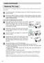 Page 3838
Lamp (continued) Lamp (continued)
After making sure that the projector has cooled
adequately, slide the knob of a lamp cover lock as
shown in the Figure. Then, one side of the lamp
cover is raised. Pull up the lamp cover and remove
it, as shown in the Figure. If the indicators or a message prompts you to replace the lamp, replace the lamp as soon
as possible.
Turn off the projector, and unplug the power cord. Allow the lamp bulb to cool for at
least 45 minutes.
2
1
Contact your dealer to prepare a new...