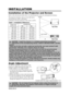 Page 7ENGLISH-6
INSTALLATION INSTALLATION
Installation of the Projector and Screen
Refer to the drawing and table below for determining the screen size and projection distance.
Top View
Side View
Screen size
[inches (m)]a[inches (m)]
Min.Max.
40  (1.0)65  (1.6)85  (2.2)
60  (1.5)98  (2.5)127  (3.2)
80  (2.0)131  (3.3)170  (4.3)
100  (2.5)164  (4.2)213  (5.4)
120  (3.0)196  (5.0)255  (6.5)
150  (3.8)246  (6.2)319  (8.1)
200  (5.0)328  (8.3)426 (10.8)
Angle Adjustment
Use the foot adjusters on the bottom of the...