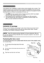 Page 33
Projector features / Preparations
• Keep the original packing materials for future reshipment. Be sure 
to use the original packing materials when moving the projector. Use special 
caution for the lens. NOTE
Projector features
Preparations
Contents of  package
Please see the “Contents of package” in the “User’s Manual (concise)” which 
is a book. Your projector should come with the items shown there. Contact 
immediately your dealer if anything is missing.
Fastening the lens cover
To avoid losing the...