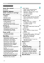 Page 2


About this manual  .  .  .  .  .  .  .  .  .  .1
Contents  .  .  .  .  .  .  .  .  .  .  .  .  .  .  .  .  .2
Projector features   .  .  .  .  .  .  .  .  .  .3
About contents of  package  .  .3
Part names  .  .  .  .  .  .  .  .  .  .  .  .  .  .  .4 
Projector . . . . . . . . . . . . . . . . . . . . . .4 
Controls . . . . . . . . . . . . . . . . . . . . . . .5 
Remote control . . . . . . . . . . . . . . . . .5
Preparations   .  .  .  .  .  .  .  .  .  .  .  .  .  .6 
Fastening the lens cover ....