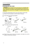 Page 6
6

Preparations
Fastening the lens cover
WARNING  ►Do not fasten the lens cover during use or immediately after 
use. Handling while the projector is in a high temperature could cause a burn 
and/or malfunction to the projector. Before operating, make sure that the power 
switch is off, that the power cord is not plugged in, and that the projector is cool 
adequately.
To avoid losing, please fasten the lens cover to the projector using the strap. 
1. Slowly turn over the projector, so that the bottom is...