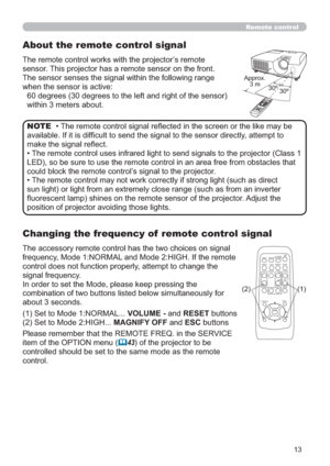 Page 2213
Remote control
Changing the frequency of  remote control signal

IUHTXHQF\0RGH1250$/DQG0RGH+,*+,IWKHUHPRWH
FRQWUROGRHVQRWIXQFWLRQSURSHUO\DWWHPSWWRFKDQJHWKH
VLJQDOIUHTXHQF\


DERXWVHFRQGV
6HWWR0RGH1250$/VOLUME - DQGRESETEXWWRQV
6HWWR0RGH+,*+MAGNIFY OFFDQGESCEXWWRQV
3OHDVHUHPHPEHUWKDWWKH5(027()5(4LQWKH6(59,&(
LWHPRIWKH237,21PHQX
	43RIWKHSURMHFWRUWREH

FRQWURO
(1)(2)
VIDEODOC.CAMERA
KEYSTONE
ASPECT SEARCH
BLANK
MUTE
MY...