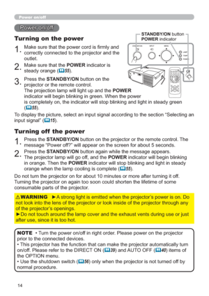 Page 2314
VIDEODOC.CAMERA
KEYSTONE
ASPECT SEARCH
BLANK
MUTE
MY BUTTONPOSITION12
ESCENTERMENURESET
COMPUTERMY SOURCE/AUTOMAGNIFYPAGE
      UPVOLUMEDOWNo ONOFF9× FREEZE
Power on/off
0DNHVXUHWKDWWKHSRZHUFRUGLV¿UPO\DQG
FRUUHFWO\FRQQHFWHGWRWKHSURMHFWRUDQGWKH
RXWOHW
Turning on the power
0DNHVXUHWKDWWKHPOWERLQGLFDWRULV
VWHDG\RUDQJH
	55
3UHVVWKHSTANDBY/ONEXWWRQRQWKH
SURMHFWRURUWKHUHPRWHFRQWURO
7KHSURMHFWLRQODPSZLOOOLJKWXSDQGWKHPOWER

VWHDG\JUHHQ
(
	55...