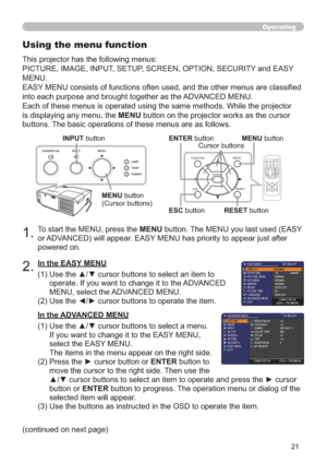 Page 3021
Operating
7RVWDUWWKH0(18SUHVVWKHMENUEXWWRQ7KH0(18\RXODVWXVHG($6