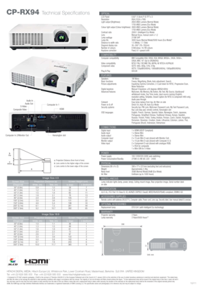 Page 2HITACHI DIGITAL MEDIA, Hitachi Europe Ltd, Whitebrook Park, Lower Cookham Road, Maidenhead, Berkshire  SL6 8YA  UNITED KINGDOM
Tel: +44 (0)1628 585 000   Fax: +44 (0)1628 585 500   www.hitachidigitalmedia.com
1.Compared to CP-X467 projector packaging. 2.RoHS is the acronym of Directive 2002/95 EC of the European Parliament and of the Council of 27 January 2003 on the restriction of the use of certain hazardous substances in electrical and electronic equipment. *The stated lamp
and filter life refers to...