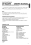 Page 1ENGLISH
Liquid Crystal Projector
CP-S220W
USERS MANUAL
1-1
Thank you for purchasing this HITACHI liquid crystal projector.
Please read the accompanying manual “SAFETY INSTRUCTIONS” and this “USERS
MANUAL” thoroughly to ensure correct usage through understanding. After reading,
store this instruction manual in a safe place for future reference.
CONTENTS
FEATURES
BEFORE USE
Contents of Package
Part Names
Loading the Battery
INSTALLATION
Installation of the projector and Screen
Angle Adjustment
Cabling...