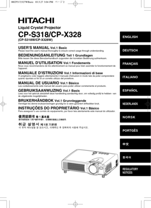 Page 1ENGLISH
DEUTSCH
FRANÇAIS
ITALIANO
ESPAÑOL
NEDERLANDS
NORSK
PORTGÊS
¤ ¤

REGULATORY
NOTICES
USERS MANUALVol.1 BasicPlease read this users manual thoroughly to ensure correct usage through understanding.
BEDIENUNGSANLEITUNG Teil 1 GrundlagenBitte lessen Sie diese Benutzerhandbuch zugunsten der korrekten Bedienung aufmerksam.
MANUEL DUTILISATION Vol.1 FondementsNous vous recommandons de lire attentivement ce manuel pour bien assimiler le fonctionnement de
lappareil.
MANUALE DISTRUZIONI Vol.1...