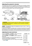 Page 2525
Operating
Adjusting the zoom and focus
Adjusting the projector's elevator
The  projector  has  Front  foot  for  inclinations  and  Rear  foot  for  horizontals.  Spacers 
on the each elevator foot are installed at the time of shipment, and projector is in a 
condition to be able to just project. If necessary, detach the spacer, and the elevator 
feet can be manually twisted to make more precise adjustments.
Front foot
Rear foot
2.3~4.3°
-1~1°
Front foot
Rear footSpacer
Spacer (Large)
Spacer...