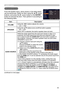 Page 4545
AUDIO menu
AUDIO menu
From the AUDIO menu, items shown in the table below 
can be performed. Select an item using the ▲/▼ cursor 
buttons, and press the ► cursor button or the ENTER 
button to execute the item. Then perform it according to 
the following table.
ItemDescription
VOLUME Using the ◄/► buttons adjusts the volume.
Low  ó High
SPEAKER Using the ▲/▼ buttons turns on/off the built-in speaker.
ON  ó OFF
When OFF is selected, the built-in speaker does not work.
AUDIO SOURCE While the image...