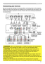 Page 9
9

Setting up
Connecting your devices
Be sure to read the manuals for devices before connecting them to the projector. 
Make sure that all the devices are suitable to be connected with this product, and 
prepare the cables required to connect. Please refer to the following illustrations 
to connect them.
AUDIO OUTRGB OUTAUDIO OUTUSBRGB OUTRS-232C
RGB IN
      Y      CB/PB     CR/PRCOMPONENT VIDEO OUT L  R AUDO IN OUTVIDEO OUT L  R AUDO IN OUT L  R AUDO IN OUTS-VIDEO OUT
AUDIO IN
VCR/DVD player...