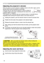 Page 1818
Operating
Adjusting the projector's elevator
When the place to put the projector is slightly uneven to the left or right, use the 
elevator feet to place the projector horizontally. 
Using the feet can also tilt the projector in order to project at 
a suitable angle to the screen, elevating the front side of the 
projector within 14 degrees.
This projector has 2 elevator feet and 2 elevator buttons. An elevator foot is 
adjustable while pushing the elevator button on the same side as it.
1.Holding...