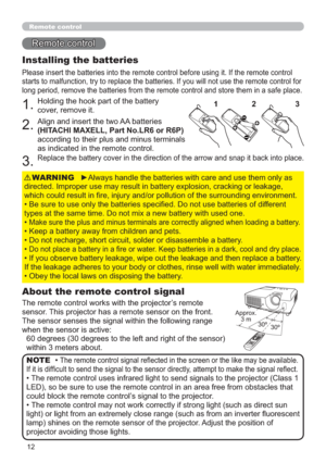 Page 2112
30º
30º $SSUR[
P
Remote control
5HPRWHFRQWURO
About the remote control signal
7KHUHPRWHFRQWUROZRUNVZLWKWKHSURMHFWRU