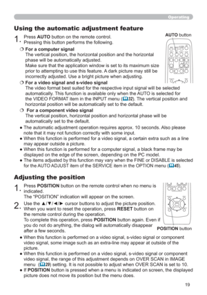 Page 2819
Operating
3UHVVPOSITIONEXWWRQRQWKHUHPRWHFRQWUROZKHQQRPHQXLV
LQGLFDWHG

Adjusting the position

:KHQ\RXZDQWWRUHVHWWKHRSHUDWLRQSUHVVRESETEXWWRQRQ
WKHUHPRWHFRQWUROGXULQJWKHRSHUDWLRQ
7RFRPSOHWHWKLVRSHUDWLRQSUHVVPOSITIONEXWWRQDJDLQ(YHQLI

DIWHUDIHZVHFRQGV
”
DORUFRPSRQHQW
WVLGHRIWKH
SLFWXUH
”DORUFRPSRQHQW
LQ,0$*(
PHQX
	29R
”,IPOSITIONOD\HG

3UHVVAUTOEXWWRQRQWKHUHPRWHFRQWURO...