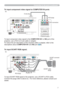 Page 997
To input component video signal to COMPUTER IN ports
  ex.
:­:À:»:¼:Æ
:©
:™
:ž
:˜:Ì:»:À:Æ:w:£
:˜:Ì:»:À:Æ:w:©
  Y CB/PB   CR/PRCOMPONENT VIDEO OUT
Connection to the ports (continued)
To input SCART RGB signal;
  ex.
7RLQSXW6&$575*%VLJQDOWRWKHSURMHFWRUXVHD6&$57WR5&$FDEOH
HFRQVXOW\RXU
dealer.
6&$57FRQQHFWRU
MDFN
6&$57FDEOH
SOXJ
5&$SOXJV
7RLQSXWFRPSRQHQWYLGHRVLJQDOWRWKHCOMPUTER IN1 or IN2SRUWRIWKH
SURMHFWRUXVHD5&$WRVXEFDEOHRUDGDSWHU
UHIHUWRWKH...