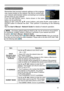 Page 51
5

NETWORK menu
NETWORK menu
ItemOperation
DHCP (Dynamic Host Configuration Protocol)
Use the ▲/▼ buttons to turn DHCP on/off
ON ó OFF
• Select OFF when the network does not have  DHCP enabled.• When the DHCP setting changes to ON, it takes a little time to obtain IP address from DHCP server.• Auto IP function will be assigned an IP address if the projector could not obtain an IP address from server even if DHCP is ON.
IP ADDRESS
Use the ▲/▼/◄/► buttons to enter the IP address. This function can...