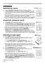 Page 16
6

               COMPUTER IN 1  COMPUTER IN 2  
        VIDEO  S-VIDEO  COMPONENT (Y, Cb/Pb, Cr/Pr)
Operating
Operating
1.
Adjusting the volume
Use the VOLUME +/VOLUME - buttons to adjust the volume. A dialog will appear on the screen to aid you in adjusting the volume. If you do not do anything, the dialog will automatically disappear after a few seconds.
●  When  is selected for current picture input port, the volume adjustment is disabled. Please see AUDIO item of AUDIO menu (36).
●   When...