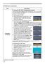 Page 52
5

ItemDescription
SECURITY(continued)
5. Using the MY TEXT PASSWORD function
This item allows you to display your own message (MY TEXT) on the START UP screen and INPUT-INFORMATION. It can be protected by a password to prevent it from being overwritten.
5.1 Writing the MY TEXT
(1)  Use the ▲/▼ buttons on the SECURITY menu to select the MY TEXT WRITING menu and press the ► button. The MY TEXT WRITING dialog will be displayed.
(2)  The current MY TEXT will be displayed on the first 3 lines. If not...