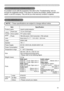 Page 61
6

Warranty And After-Ser vice
Warranty and after-service
If a problem occurs with the equipment, first refer to the “Troubleshooting” and run 
through the suggested checks. If this does not resolve the problem, please contact your 
dealer or service company. They will tell you what warranty condition is applied.
Specifications
Specifications
NOTE  • These specifications are subject to change without notice.
ItemSpecification
Product nameLiquid crystal projector
Liquid
Crystal
panel
Panel...