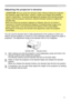 Page 9
9

Adjusting the projector's elevator
CAUTION  ►If you press the elevator button without holding the projector, 
the projector might crash down, overturn, smash your fingers and possibly 
result in malfunction. To prevent damaging the projector and injuring yourself, 
always hold the projector whenever using the elevator buttons to adjust \
the 
elevator feet.
►Do not incline the projector rightward or leftward. Also do not incline it 
backward or forward exceeding 30 degrees. Exceeding these range...