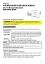 Page 11
Projector
CP-X2010/CP-X2510/CP-X3010
User's Manual (detailed)  
Operating Guide
Thank you for purchasing this projector.
►Before using this product, please read all manuals for this 
product. Be sure to read “Safety Guide” first. After reading them, store them in a 
safe place for future reference. WARNING
• The information in this manual is subject to change without notice.
• The manufacturer assumes no responsibility for any errors that may appear in 
this manual.
• The reproduction, transfer or...