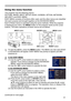 Page 2323
Operating
1.To start the MENU, press the MENU button. The MENU you last used (EASY 
or ADVANCED) will appear. EASY MENU has priority to appear just after 
powered on.
Using the menu function
2.(1)  Use the ▲/▼ cursor buttons to select an item to 
operate. If you want to change it to the ADVANCED 
MENU, select the ADVANCED MENU.
(2)   Use the ◄/► cursor buttons to operate the item.
This projector has the following menus: 
 
PICTURE, IMAGE, INPUT, SETUP, AUDIO, SCREEN, OPTION, NETWORK, 
SECURITY and...