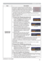 Page 6253
SECURITY menu
Item Description
TRANSITION
DETECTOR
If this function is set to ON when the vertical angle of 
the projector or MIRROR setting at which the projector 
is turned on is different than the previously recorded, the 
TRANSITION DETECTOR ON alarm will be displayed 
and the projector will not display the input signal.
• To display the signal again, set this function OFF.
• After about 5 minutes of displaying the TRANSITION DETECTOR ON 
alarm, the lamp will turn off.
• Keystone adjustment...