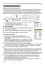 Page 24
4
Multifunctional settings
Multifunctional settings
Using the menu function
This projector has the following menus: PICTURE, IMAGE, INPUT, SETUP, SCREEN, 
OPTION, NETWORK, and EASY MENU. EASY MENU consists of functions often 
used, and the other menus are classified into each purpose. Each of these menus is 
operated using the same methods. The basic operations of these menus are as follows.
. Press the MENU button on the remote control or one of 
the cursor buttons on the projector.   
The...