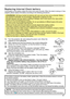 Page 57
57

AUDIO IN3AUDIO IN2CB/PBCR/PRAUDIO IN1RGB IN1RGB IN2LANCONTROLRGB OUTAUDIO O UTUSBVIDEOYS-VI DEOCLOSEOPEN

. Turn the projector off, and unplug the power cord. Allow the projector to cool sufficiently.
. After making sure that the projector has cooled adequately, slowly turn over the projector, so that the bottom is facing.
3. Remove the battery cover.  Turn the battery cover in the direction indicated “OPEN” using such as coins. Then the battery cover will come up. While removing the...