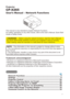 Page 67

Projector
CP-X265
User’s Manual – Network Functions
This manual is only intended to explain Network Functions.
For safety, operations or any other issues, refer to the User’s Manual, Quick Start 
Guide or Safety Guide.
• Before using the network functions, read the User’s Manual 
and Quick Start Guide carefully to ensure your projector is set up corre\
ctly.
• After reading, keep the manuals in a safe place for future reference.
WARNING
• The information in this manual is subject to change without...