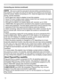 Page 1010
Setting up
• Be sure to read the manuals for devices before connecting them to 
the projector, and make sure that all the devices are suitable to be connected 
with this product. Before connecting to a PC, check the signal level, the signal 
timing, and the resolution.
-   Some signal may need an adapter to input this projector.
-   Some PCs have multiple screen display modes that may include some signals 
which are not supported by this projector. 
-    Although the projector can display signals with...