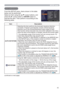 Page 4343
SETUP menu
SETUP menu
From the SETUP menu, items shown in the table 
below can be performed.
Select an item using the ▲/▼ cursor buttons, and 
press the ► cursor button or ENTER button to 
execute the item. Then perform it according to the 
following table.
Item Description
AUTO KEYSTONE Selecting this item performs the Automatic keystone distortion 
correction. Projector automatically corrects vertical keystone 
distortion due to the (forward/backward) setup angle by itself.
This function will be...