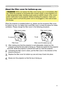 Page 9
9

Setting up
About the ﬁ lter cover for bottom-up use
WARNING  ►Do not replace the ﬁ lter cover during use or immediately after 
use. While the projector is connected with a power supply, or the projector is in 
a high temperature state, handling could cause an electric shock, a ﬁ re, a burn 
and/or malfunction to the projector. Before handling the projector, make sure 
the power switch is off and the power cord is not plugged in, then wait at least 
45 minutes.
When the projector is installed bottom...