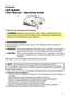 Page 1
1

Projector

CP-X443

User Manual – Operating Guide

Thank you for purchasing this projector.

WARNING
  
►
Before using, read the "User's Manual - Safety Guide" and 

these manuals to ensure correct usage through understanding. After reading, 

store them in a safe place for future reference.

About this manual
Various symbols are used in this manual. The meanings of these symbols are 
described below. 
WARNING  This  symbol  indicates  information  that  ,  if  ignored,  could  possibly...